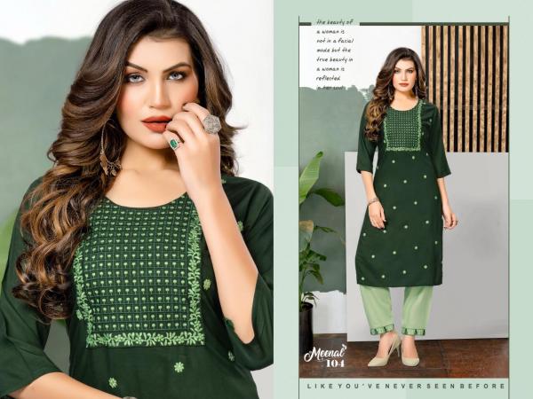 Trendy Meenal Fancy Rayon Kurti With Palazzo Collection